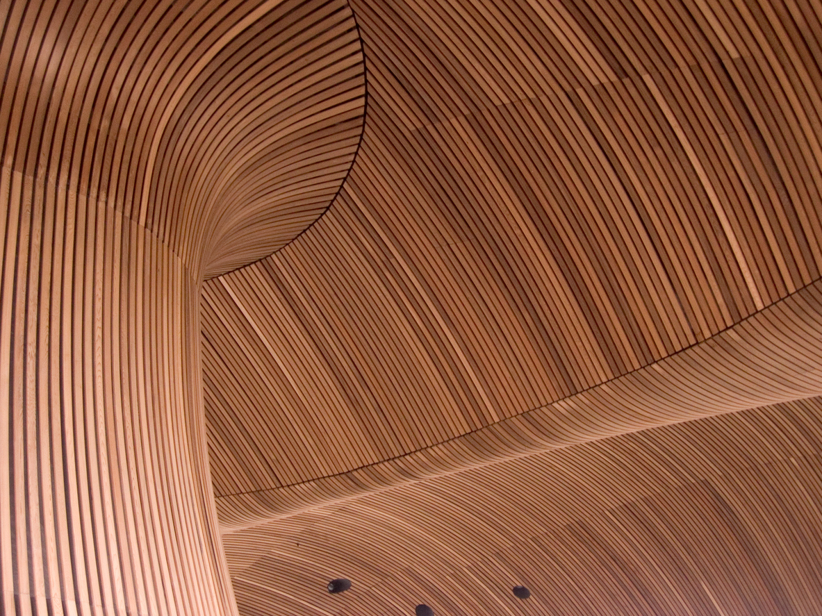 Part of the ventilation system of the Welsh Assembly in Cardiff, Wales.  Built using environmentally sustainable materials and techniques.